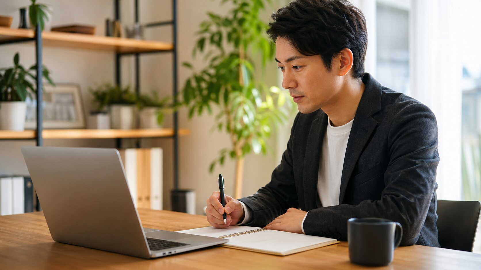 オンラインセミナーで独立設計を学ぶ会社員のイメージ