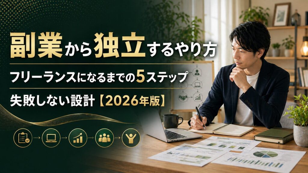 副業から独立するやり方を解説するタイトル入りバナー