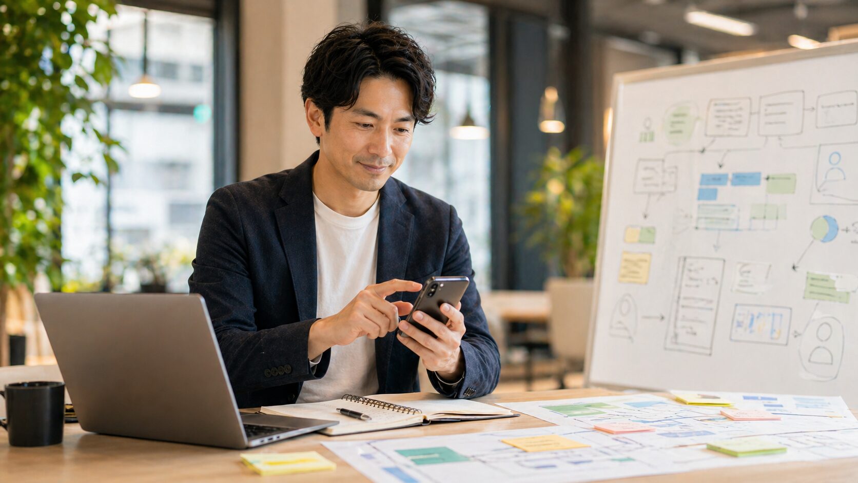 LINE集客と高単価成約の導線設計を学ぶ起業家のイメージ