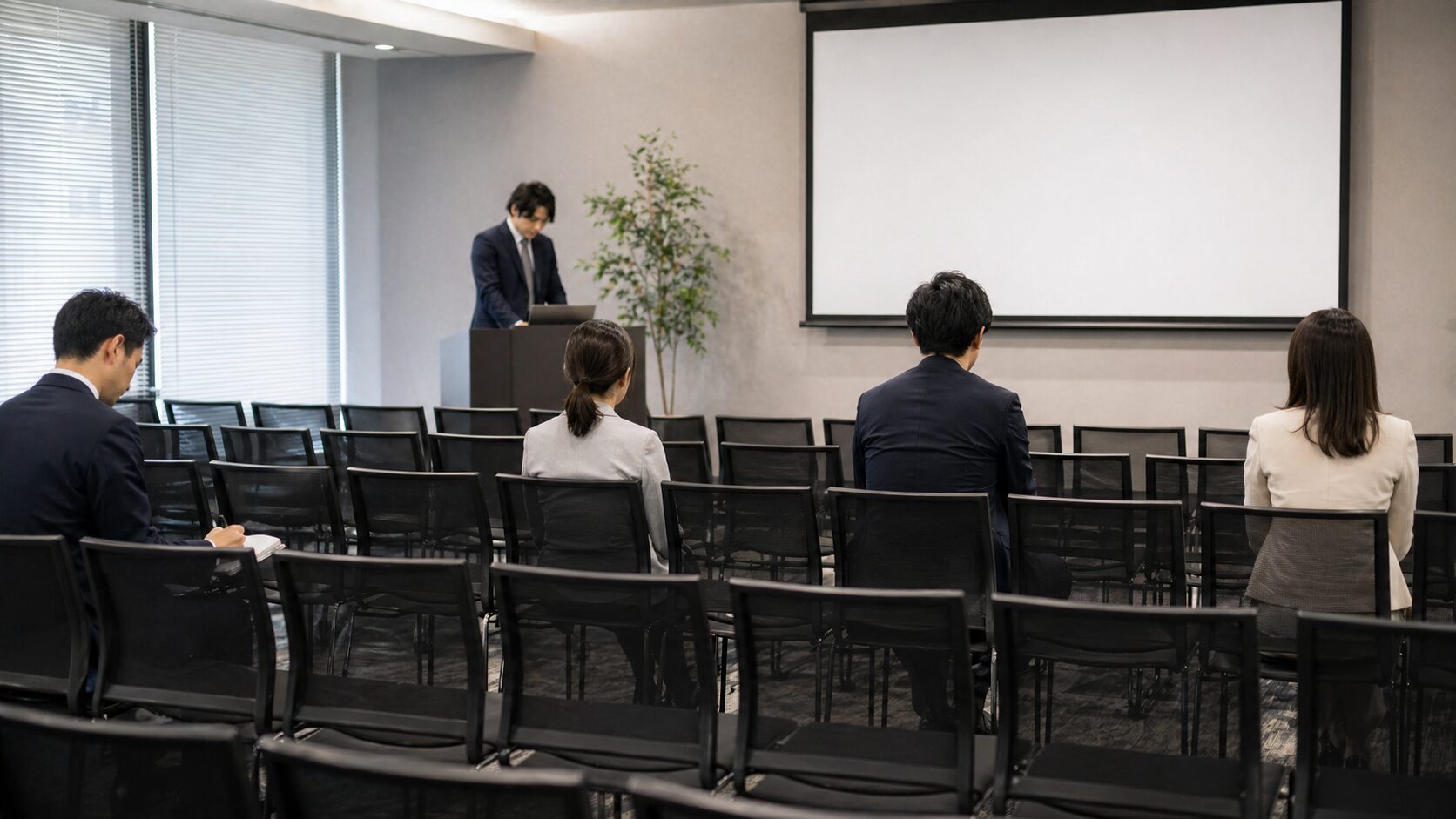 空席が目立つセミナー会場