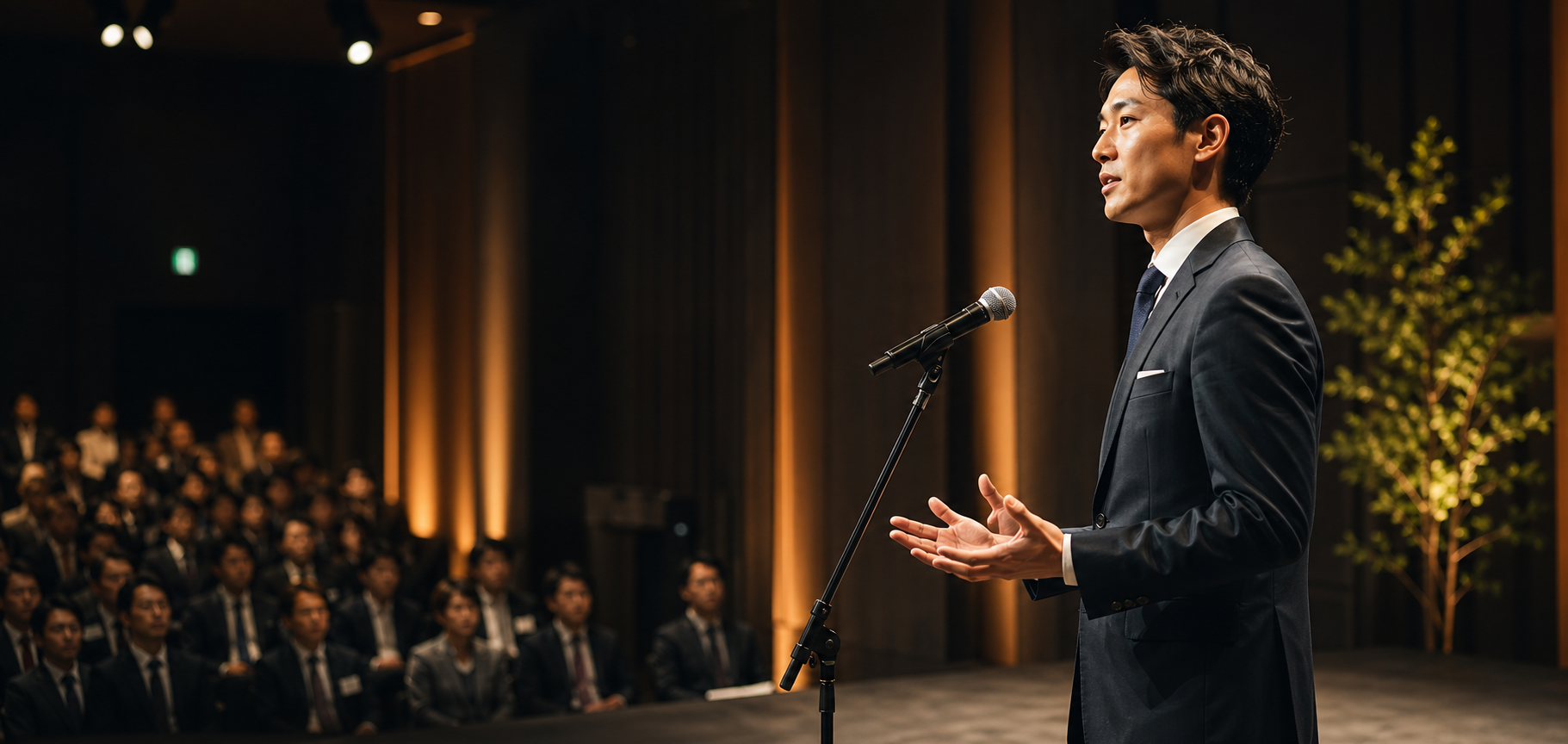 Professional speaker on stage