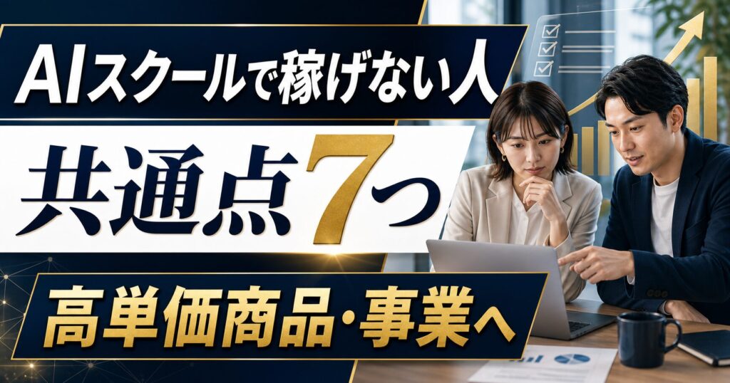 AIスクールを受けても稼げない人の共通点7つ