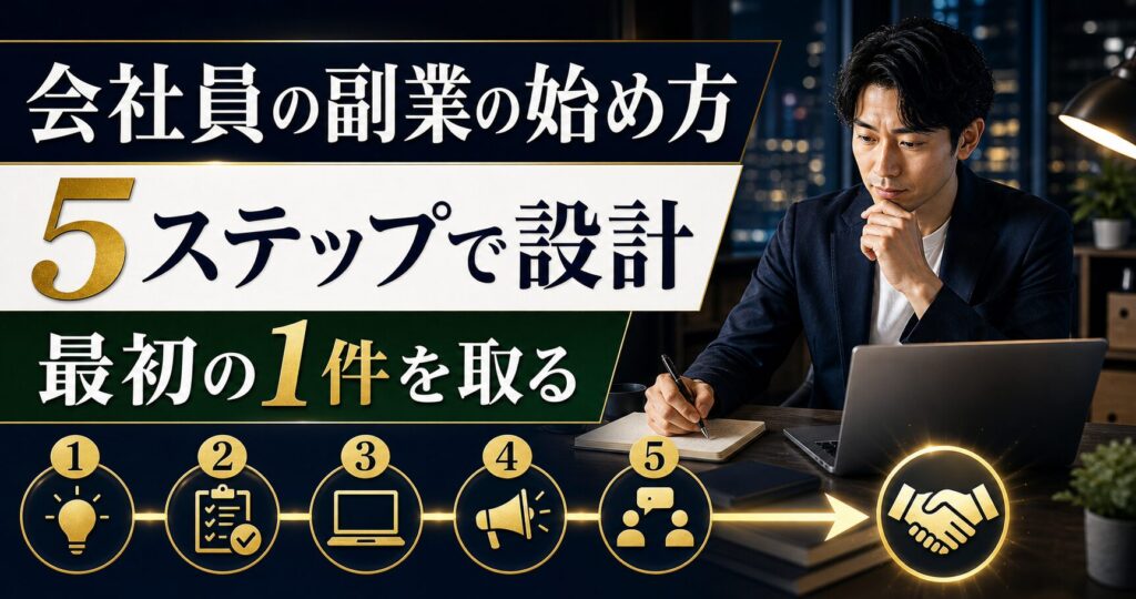 会社員の副業の始め方｜何から手をつければいい？5ステップと最初の1件を取る設計【2026年版】