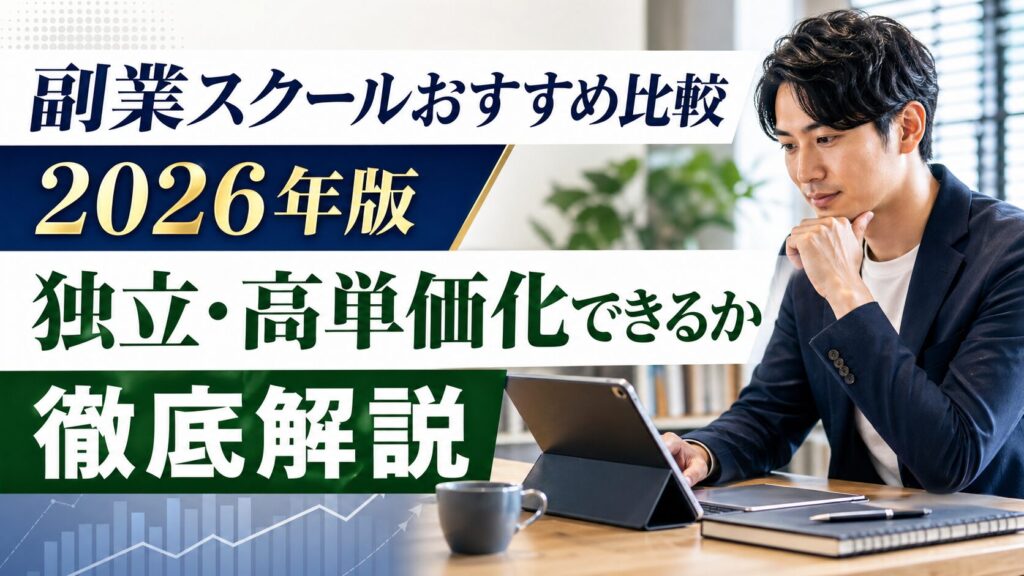 副業スクールおすすめ比較【2026年版】独立・高単価化できるか視点で徹底解説