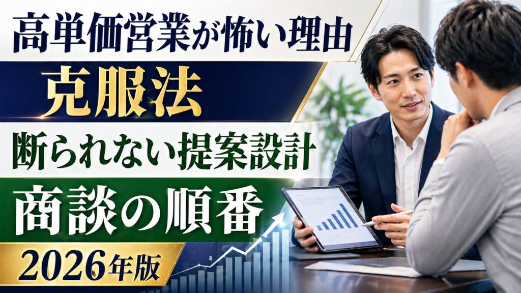 高単価営業が怖い理由と克服法｜断られない提案設計と商談の順番【2026年版】