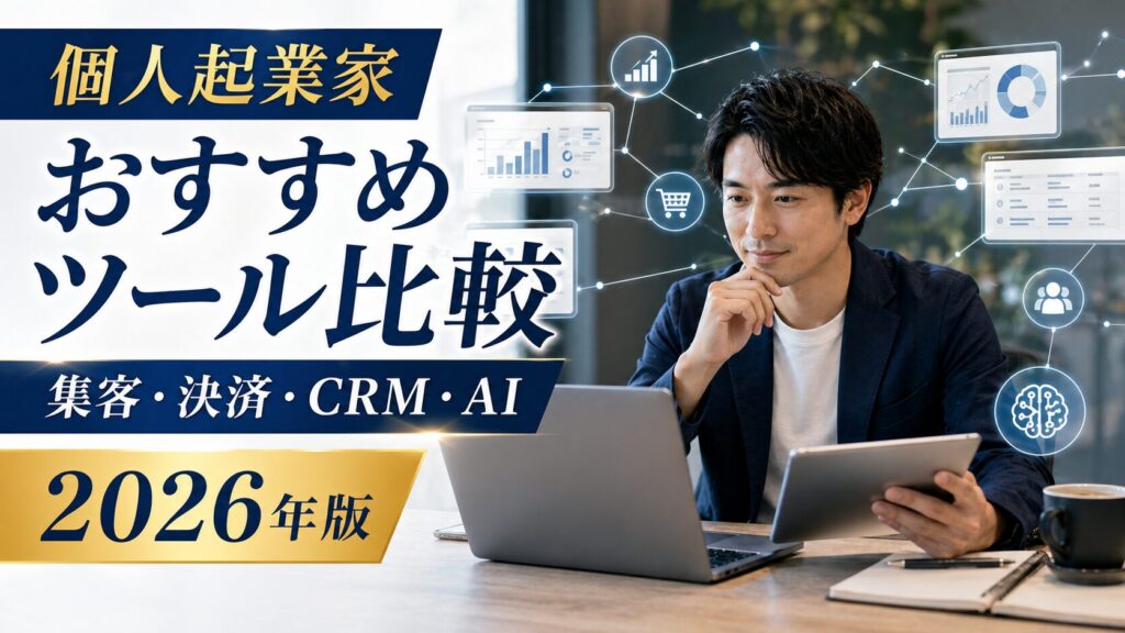 個人起業家おすすめツール比較 集客・決済・CRM・AI 2026年版