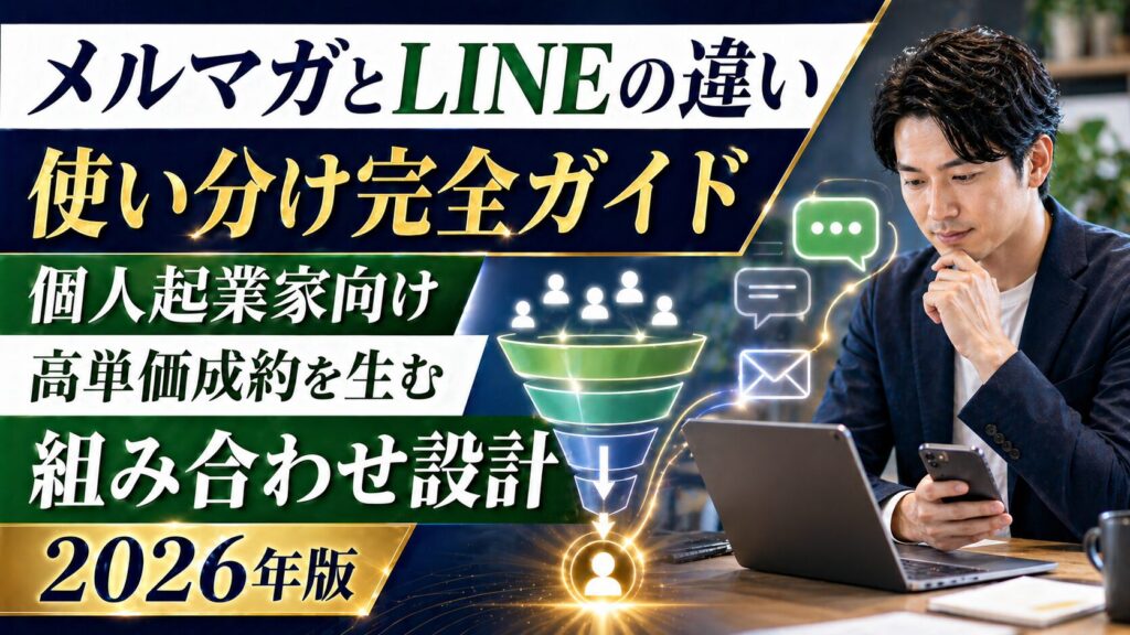 メルマガとLINEの違い・使い分け完全ガイド｜個人起業家が高単価成約を生む組み合わせ設計【2026年版】