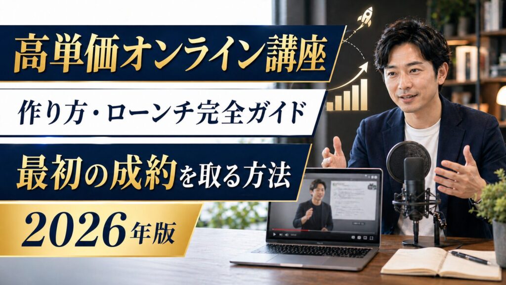 高単価オンライン講座 作り方・ローンチ完全ガイド 最初の成約を取る方法 2026年版